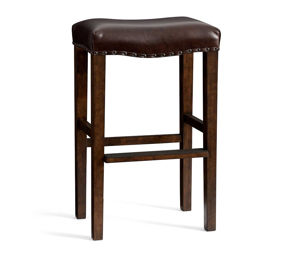 Manchester Backless Leather Bar & Counter Stools Pottery Barn