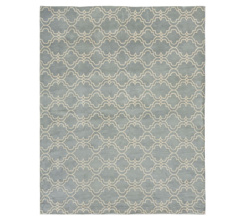 Porcelain Blue Scroll Tile Rug | Patterned Rugs | Pottery Barn
