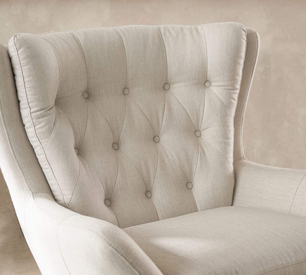 Wells Upholstered Swivel Chair Pottery Barn