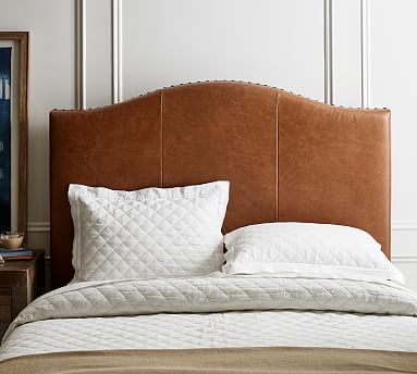 Raleigh Curved Leather Headboard, Bed Headboard Leather Back Design