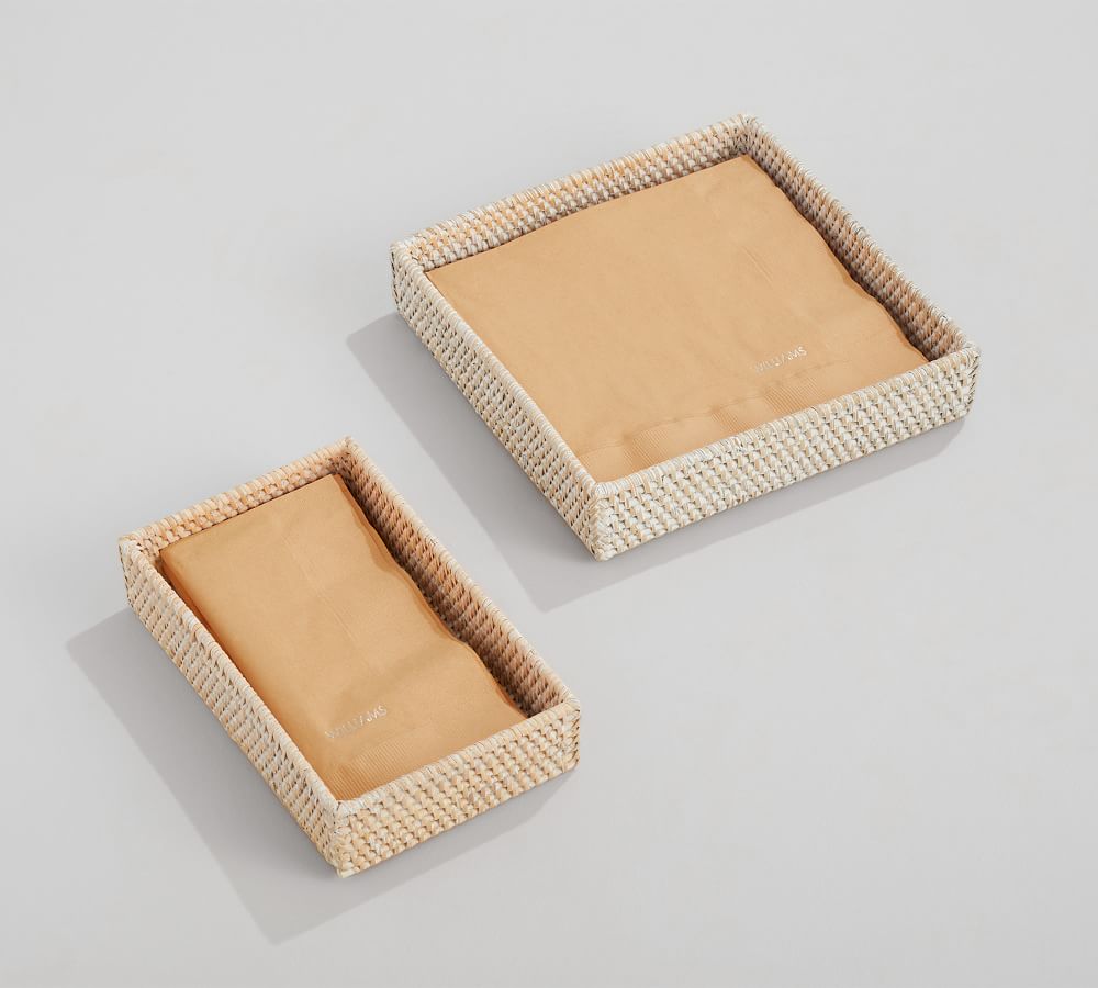 Tava Handwoven Rattan Napkin Holders Pottery Barn