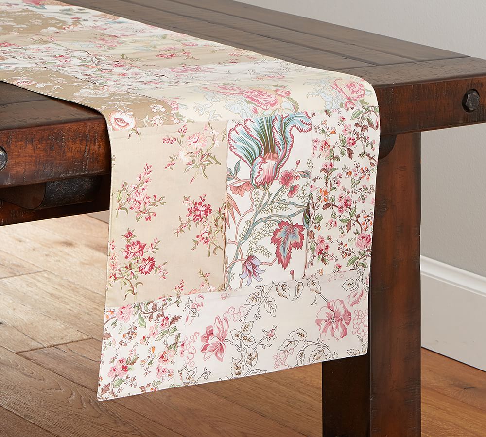 Vintage Floral Patchwork Table Runner Pottery Barn