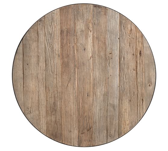 Bartlett 20 Round Reclaimed Wood End, Round Side Table Top View