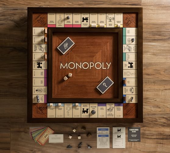 Nouveau Monopoly De luxe Edition avec meuble en bois et plateau de jeu premium collection 