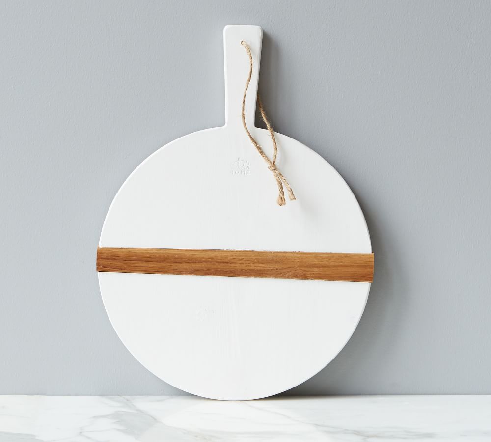 A pottery barn White Reclaimed Pine Wood Pizza Paddle