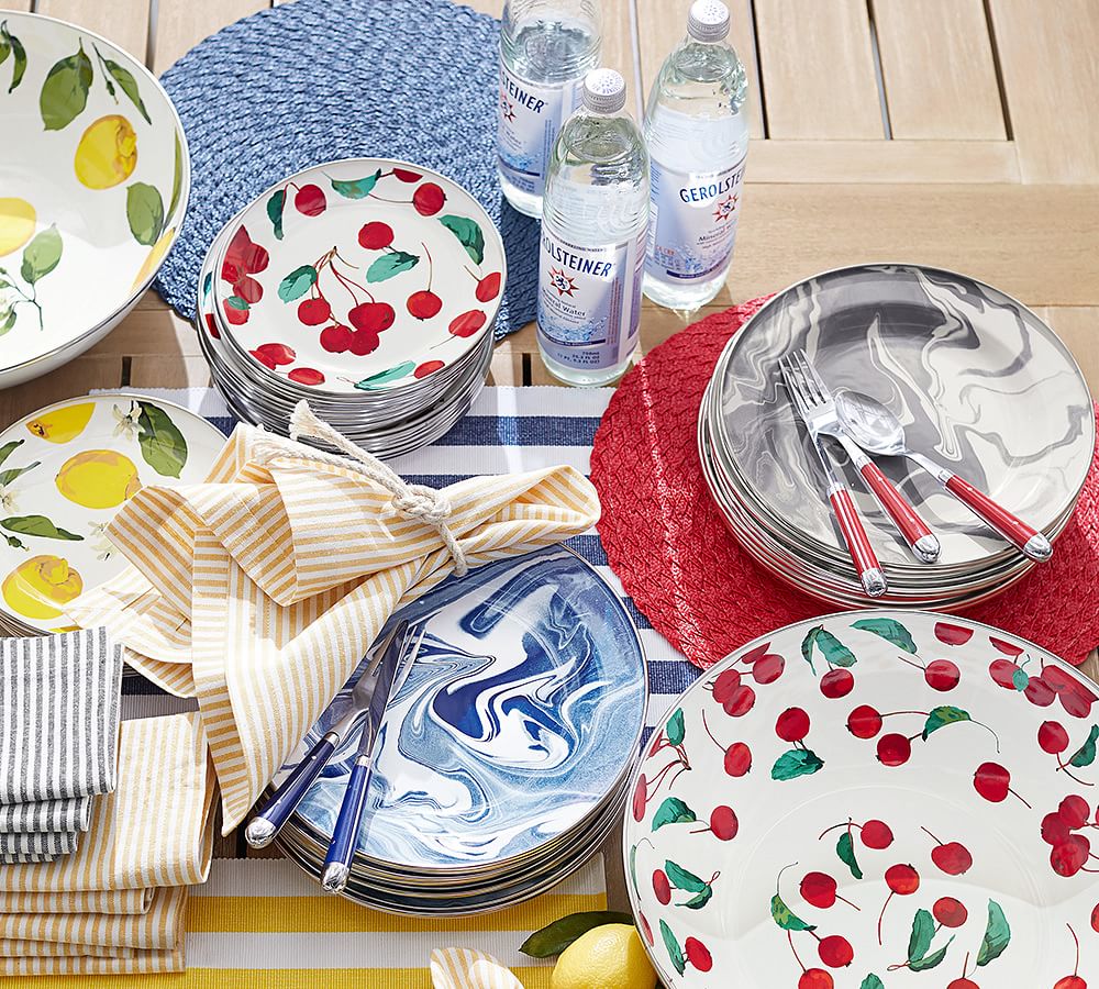 Cherry Enamel Salad Plate, Set of 4 Pottery Barn