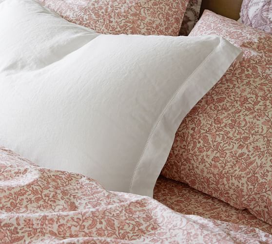 Pottery Barn Cotton Linen Wheat Sammie Tile Standard Pillow Cover Sham New 