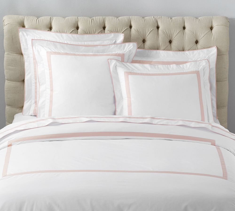 Banded 400ThreadCount Organic Percale Duvet Cover Pottery Barn