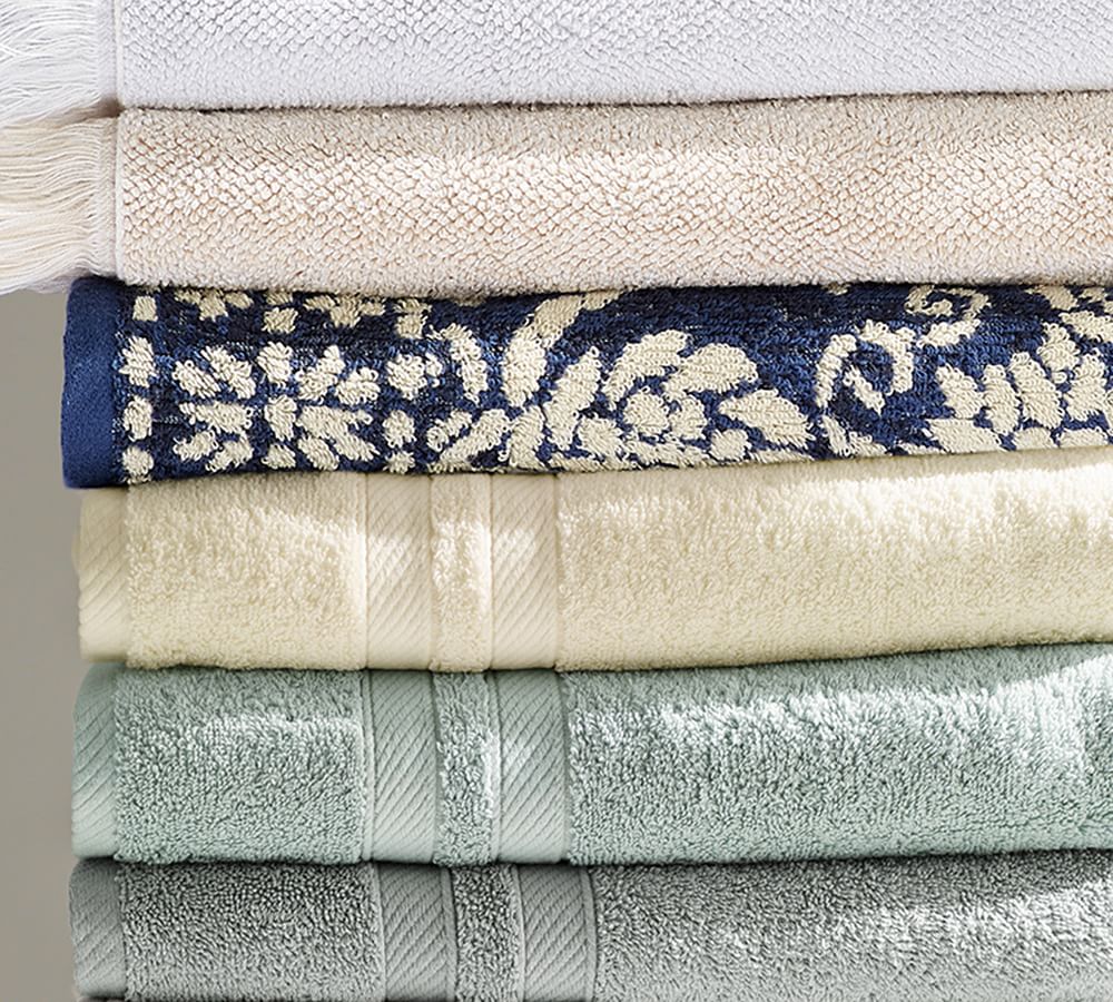 Heather Fringed Bath Towels Pottery Barn