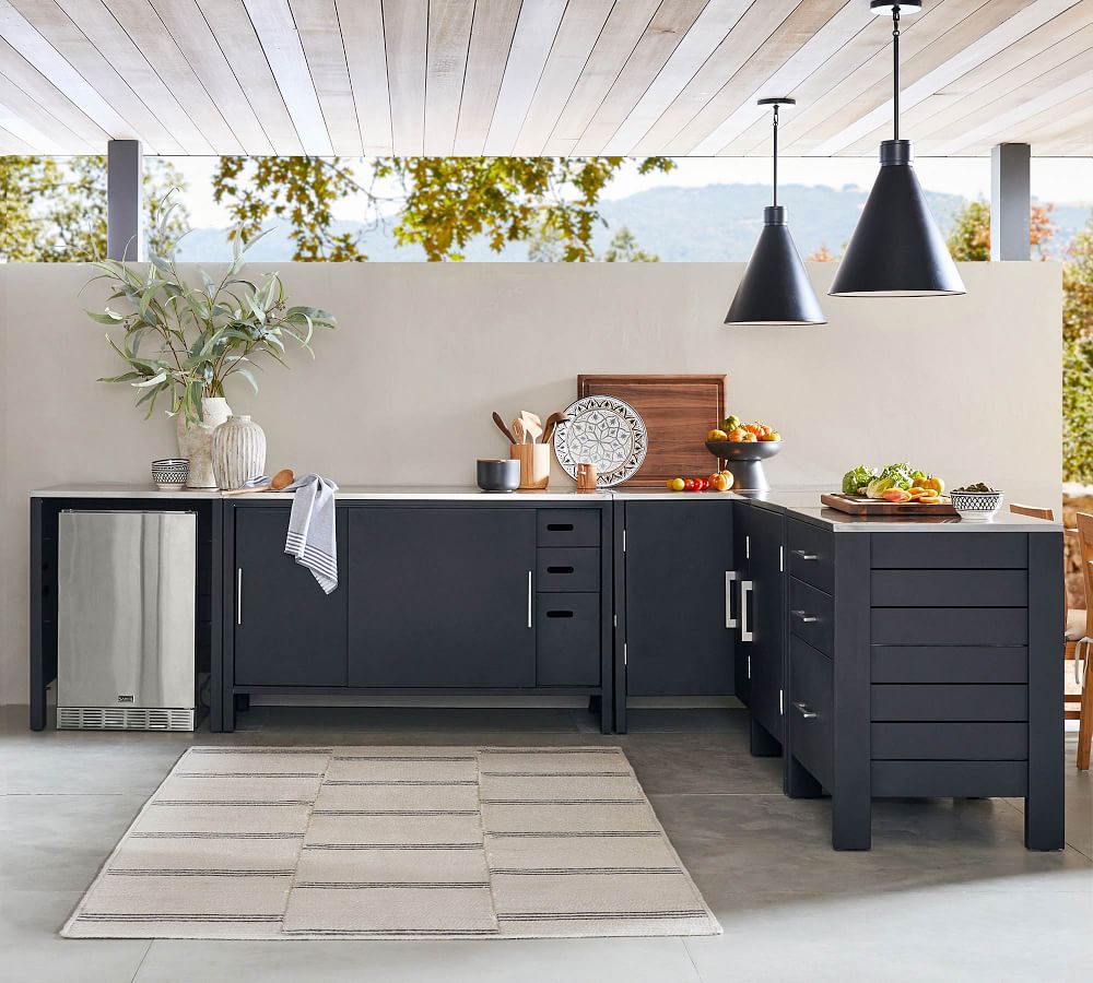 Malibu Metal Outdoor Ultimate 5Piece Kitchen Set, Black Pottery Barn