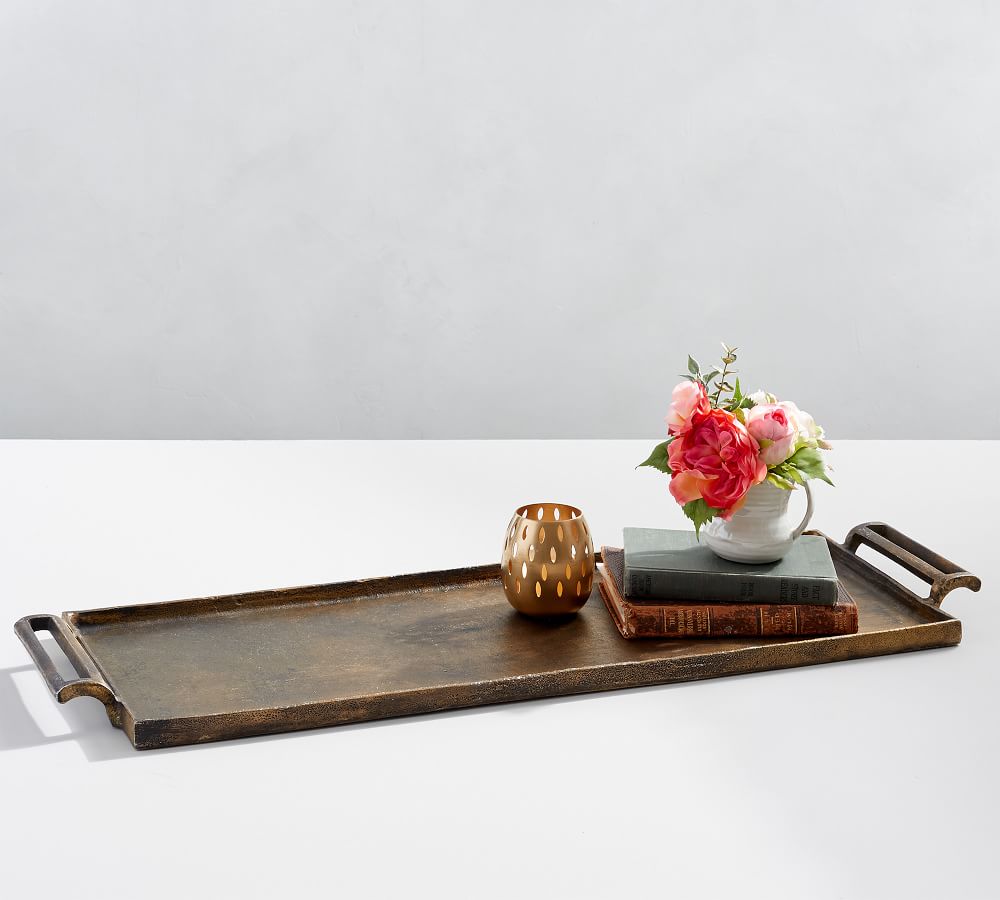 Long Metal Decorative Tray Pottery Barn