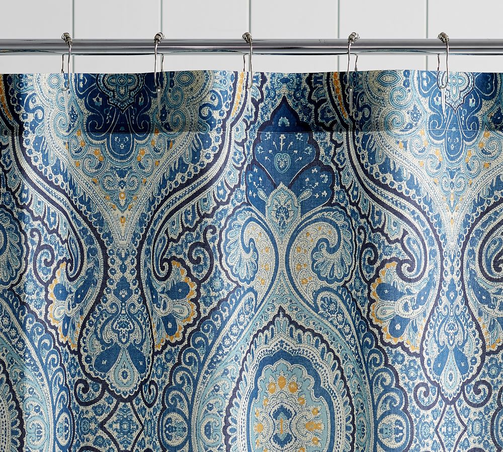 Beale Paisley Organic Shower Curtain Pottery Barn