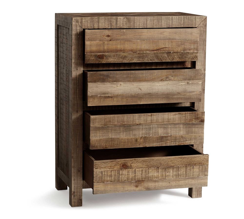 Hensley Reclaimed Wood 4-Drawer Tall Dresser | Pottery Barn