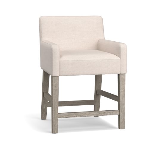 Pb Classic Upholstered Bar Stool, Short Counter Stools With Back