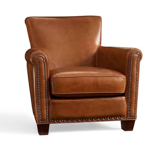 Brown Leather Chairs Pottery Barn, Pottery Barn Armchair Leather