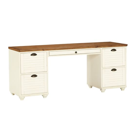White Finish Wood Desk Pottery Barn