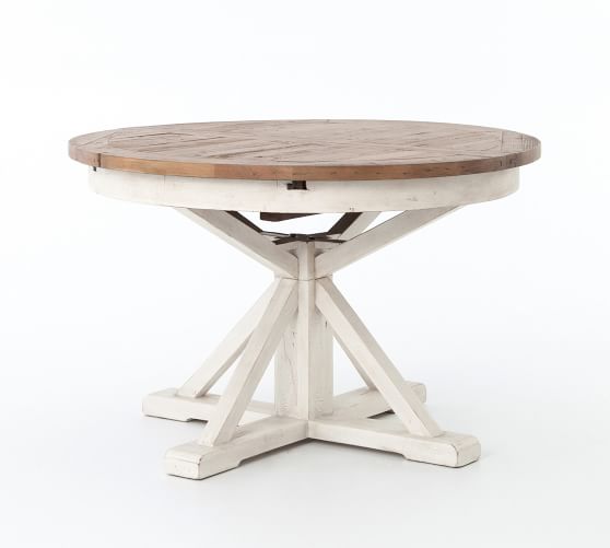 Hart Round Reclaimed Wood Pedestal, Round Rustic Wood Kitchen Table