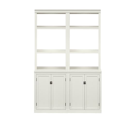 Logan 48 X 75 Bookcase Pottery Barn, White Bookcase With Doors On Bottom