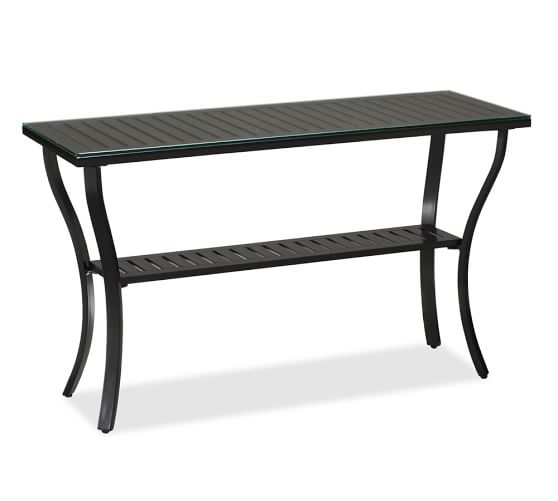 Riviera Metal Console Table Pottery Barn, Wrought Iron Console Table Outdoor