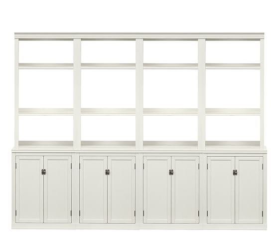 Logan Wall Bookcase With Doors, Bookshelves With Doors White