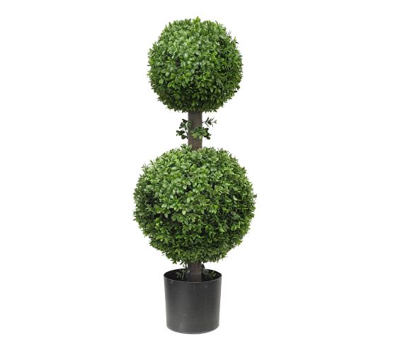 Faux Boxwood Double Ball Topiary Tree