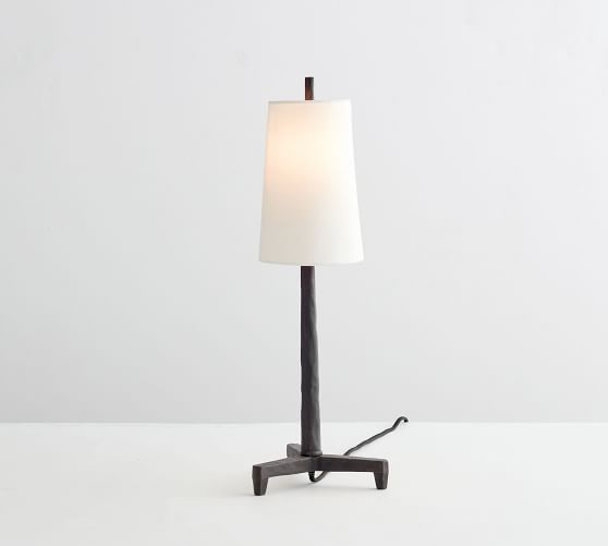 Fallon Forged Iron Table Lamp Pottery, Small Slim Table Lamps
