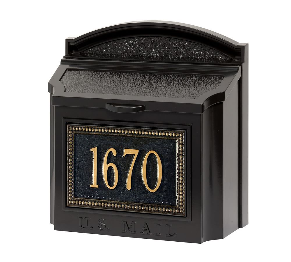 Beaded Wall Mailbox Black/ Gold Pottery Barn