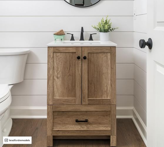 Alderson 24 Single Sink Vanity Pottery Barn - Rustic Farmhouse Bathroom Vanity 24 Inch
