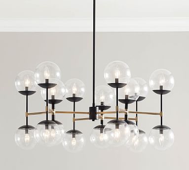 Reese Metal Round Chandelier Pottery Barn, Black Metal Round Chandelier