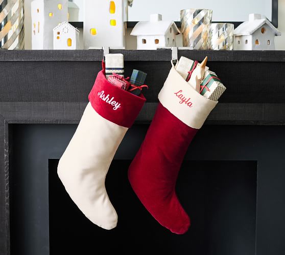 Red NWT Details about   Pottery Barn PB Stocking Christmas Holiday Mono Angel White 