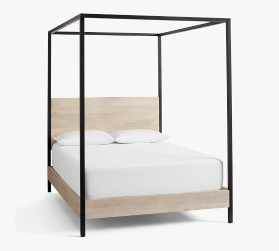Cayman Wood Metal Canopy Bed Pottery Barn Cayman Wood Metal Canopy Bed, Metal Canopy California King Bed