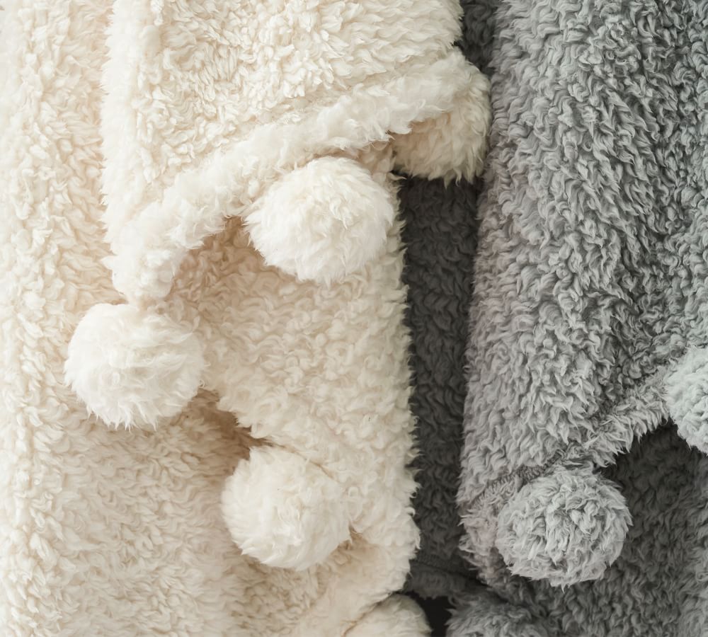 Cozy Pom Pom Sherpa Throws Pottery Barn