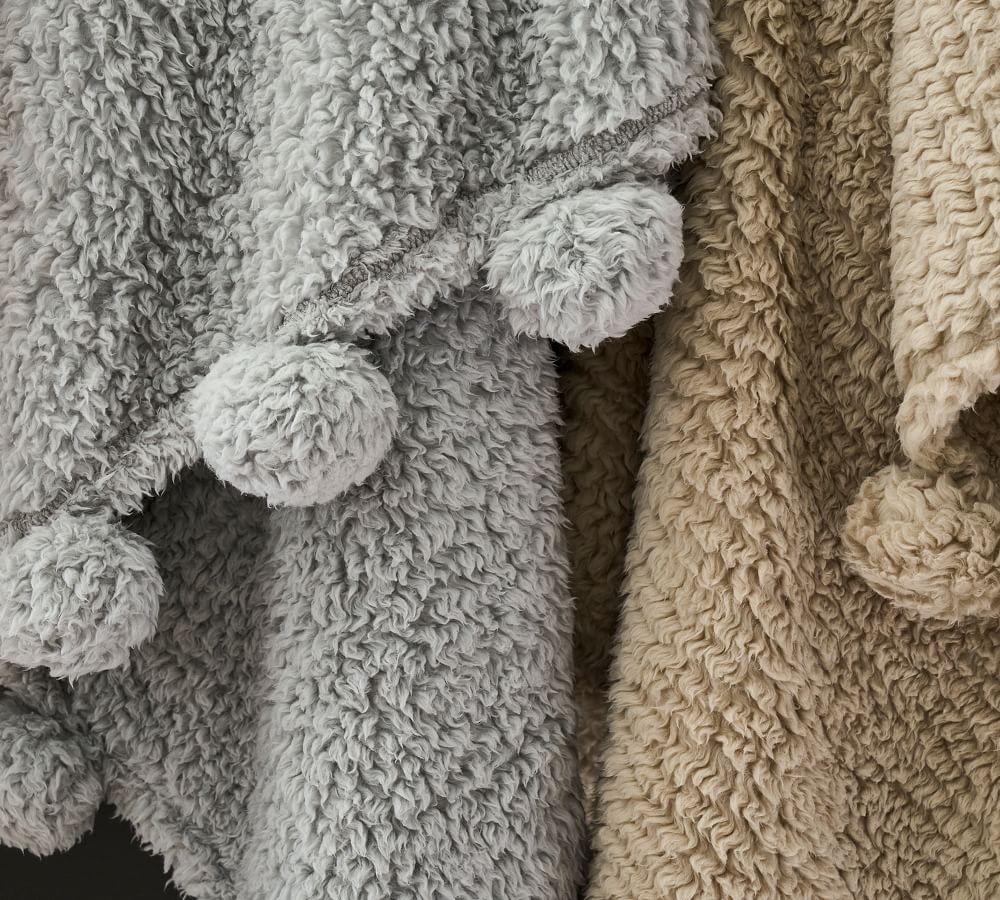 Cozy Pom Pom Sherpa Throws Pottery Barn