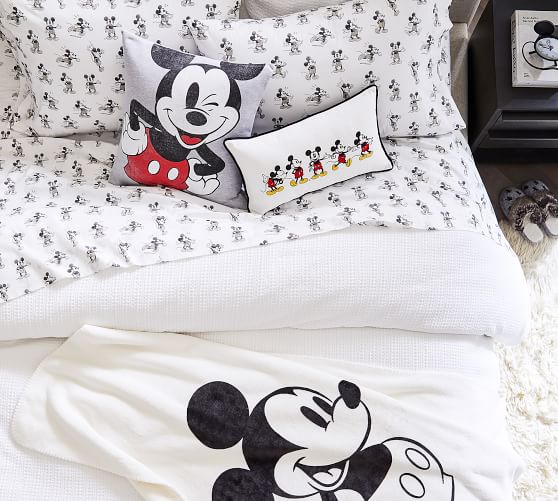 King Haru Homie 100% Cotton Kids Reversible Printing Mickey Mouse Couples Duvet Cover 3PCS Bedding Set with Zipper Closure No Comforter