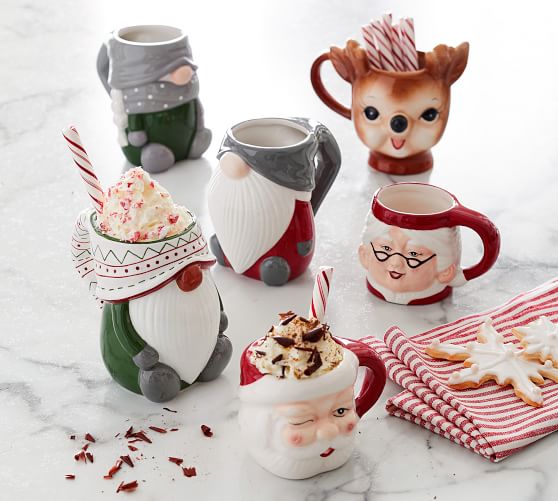 NEW Gnome Decor *POTTERY BARN* Gnomette Christmas Holiday Coffee/Cocoa Mug 