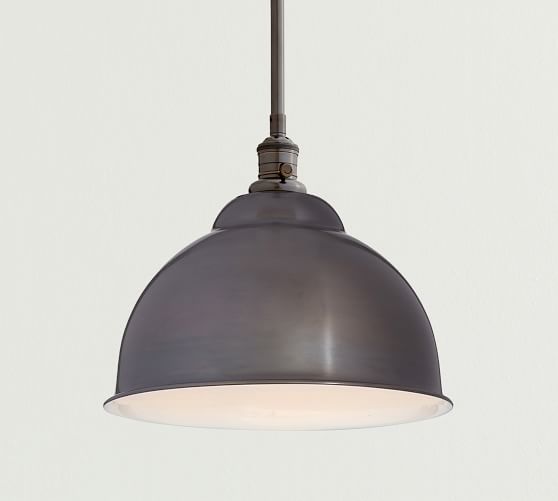Metal Bell 13 Pendant With Pole, Pottery Barn Pendant Light Fixtures