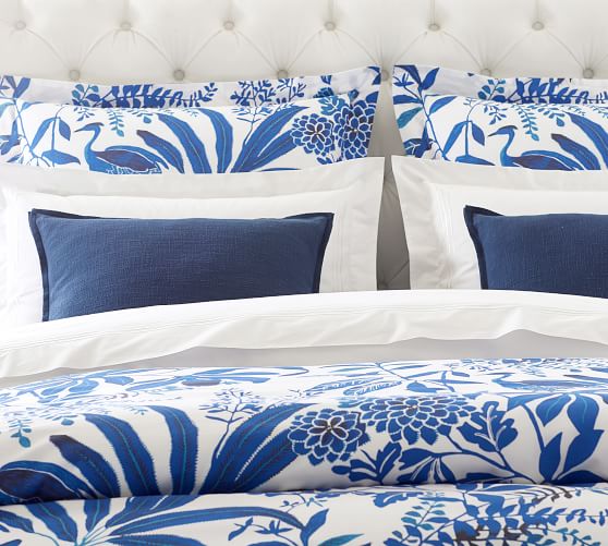 Details about   Pottery Barn Grayish Blue Alessandra Organic Cotton King Pillow Cover Sham New 