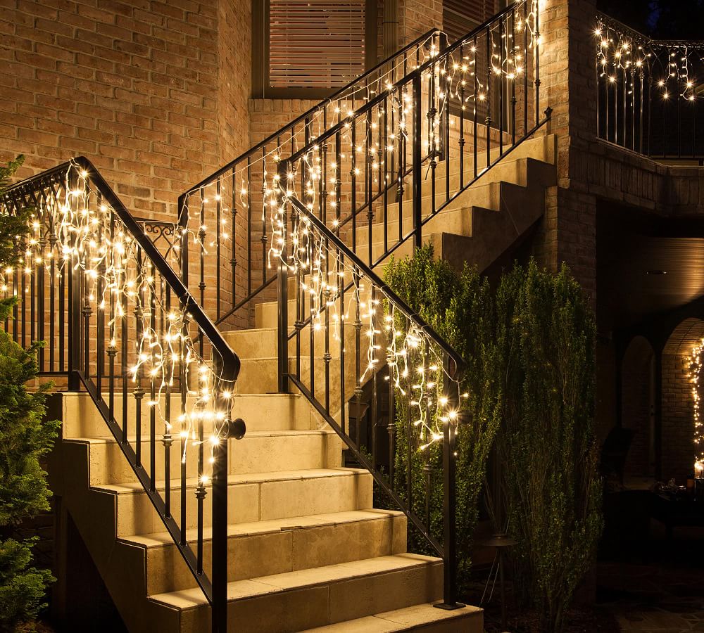 8.5' Clear Incandescent Icicle Lights With White Wire Set of 2