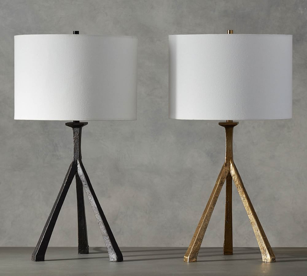 Easton Forged-Iron Tripod Table Lamp | Pottery Barn