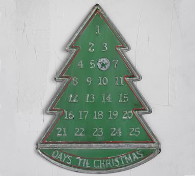 Advent Calendar to colour in Christmas Tree shaped 