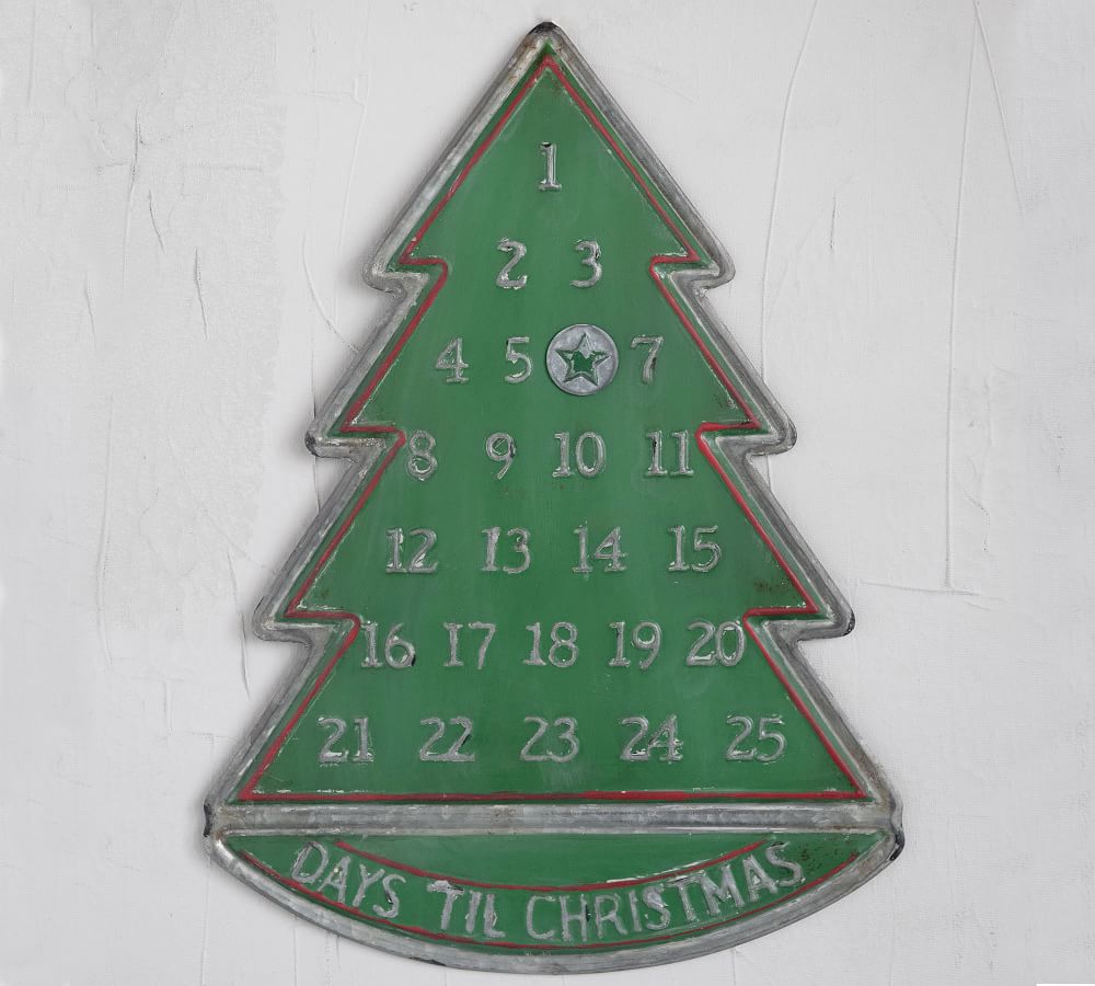 Christmas Tree Shaped Metal Advent Calendar Pottery Barn