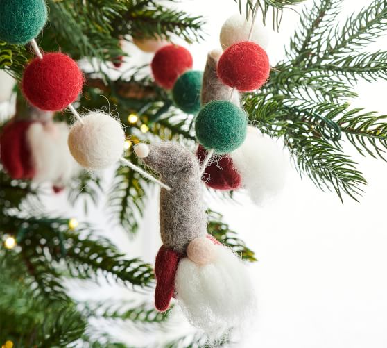 Hand felted Gnome and Toadstool Garland/Stringed Decoration