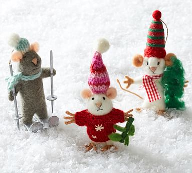 Details about   Felted Wool Santa Mouse with Lantern Christmas Ornament 