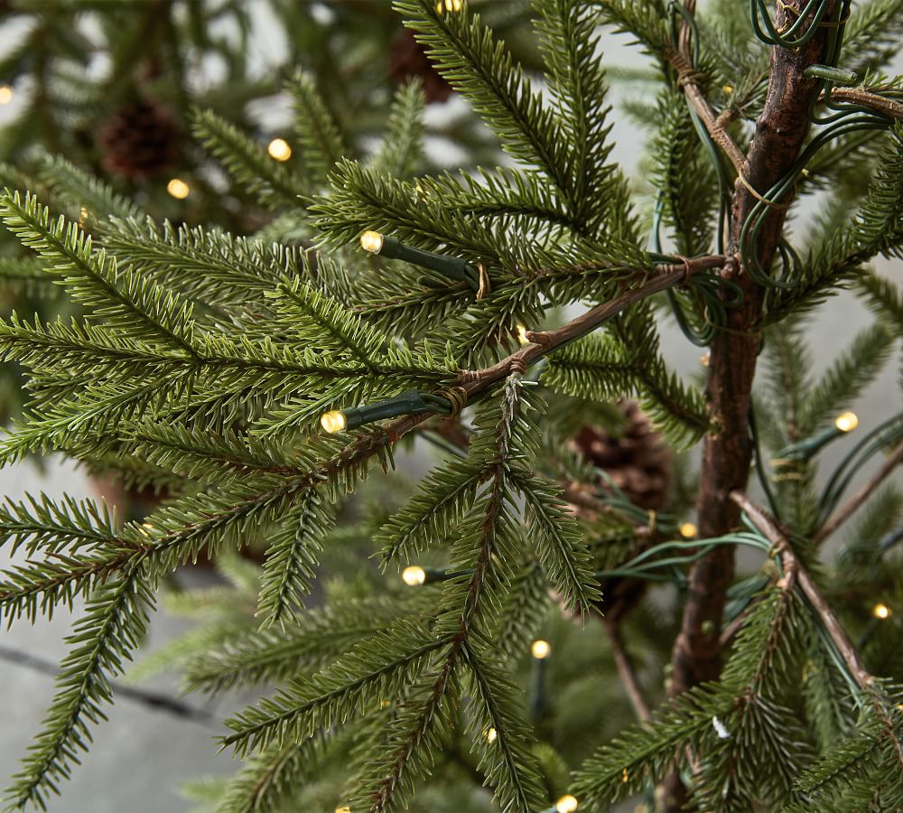 PreLit Faux Pine Trees in Baskets Pottery Barn