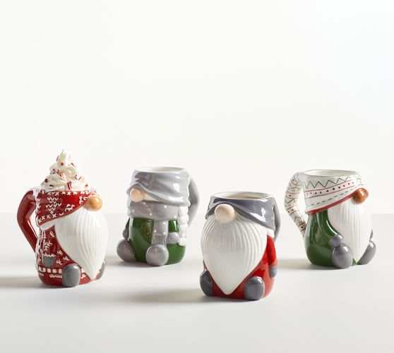 Gnome Decor NEW *POTTERY BARN* Gnomette Christmas Holiday Coffee/Cocoa Mug 