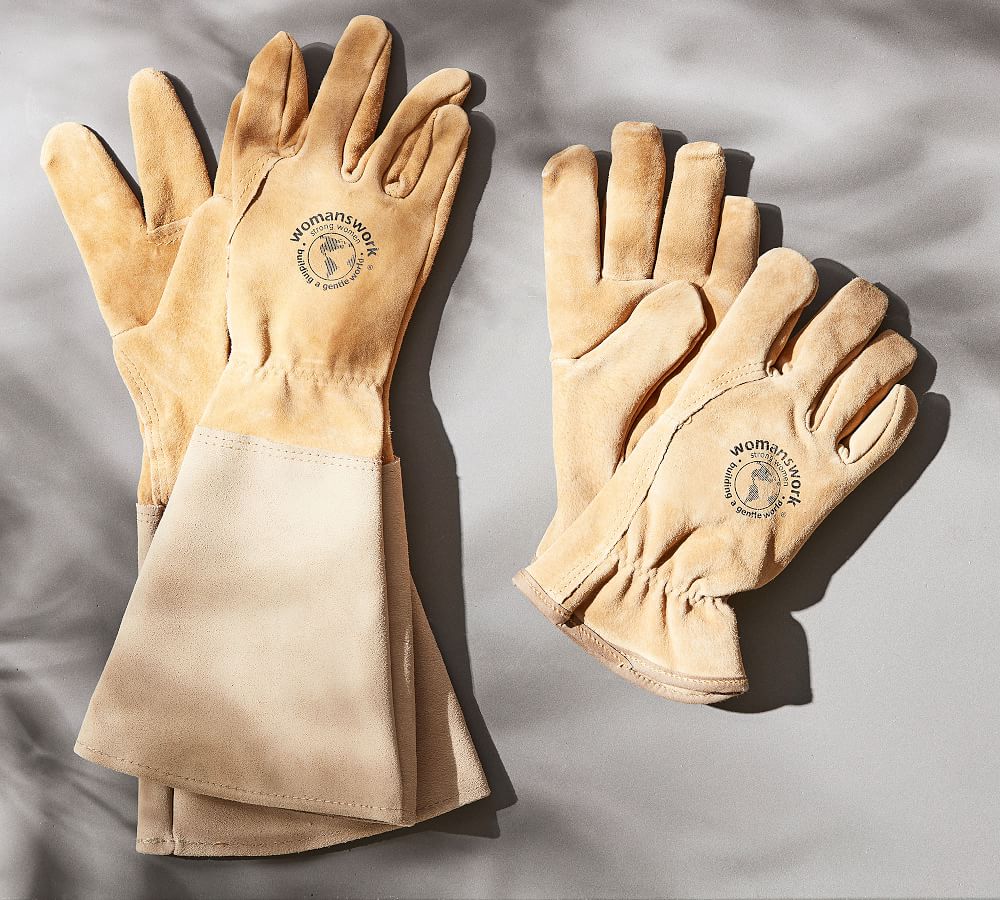Rustic/Brown Leather Pro's 100-Percent Cow Grain Gauntlet Gardening Gloves Sma 