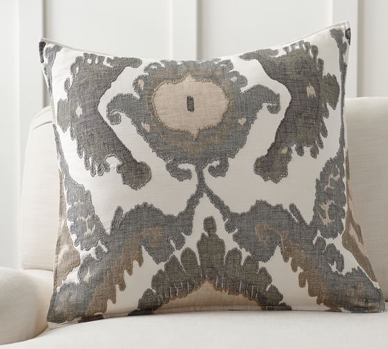 Pottery Barn Inna Ikat  Embroidered 24” Pillow Cover Gorgeous! 