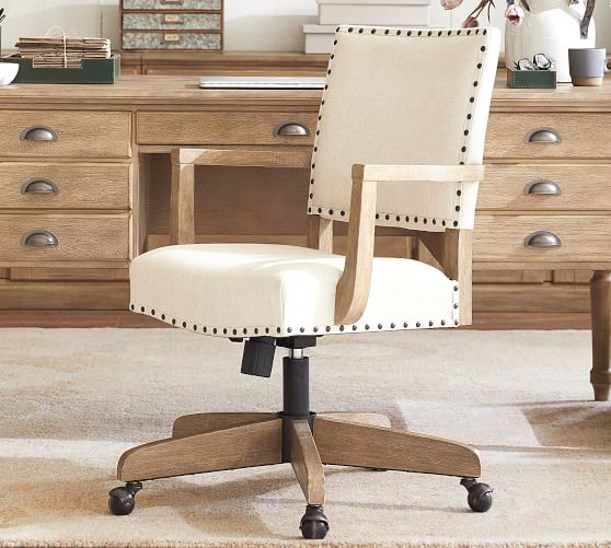 Manchester Upholstered Swivel Desk, Best Upholstered Office Chair Uk