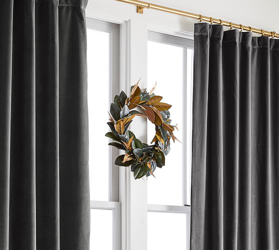 Gold Magnolia Leaves Metal Wreath 10" Farmhouse Decor 