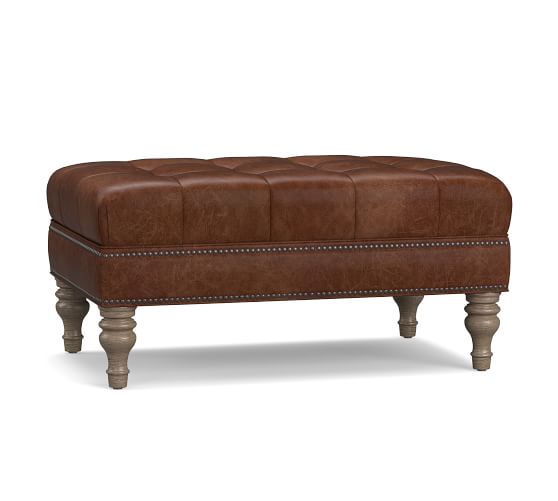 Martin Tufted Leather Ottoman Pottery, What Does Tufted Leather Mean